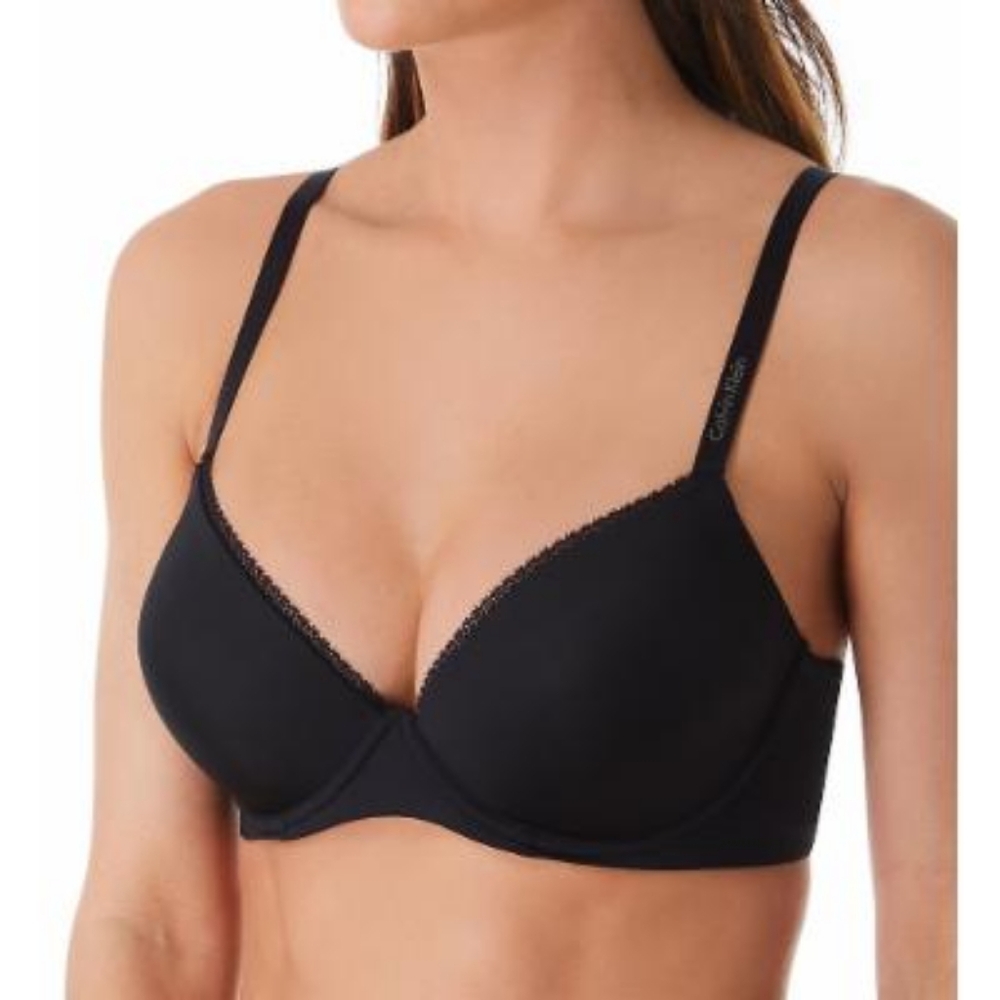 Calvin Klein Black Seductive Comfort Bra with Lace
